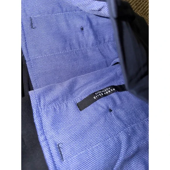 Perry Ellis Portfolio Modern Fit Stretch Dress Pants Navy Blue 40x29